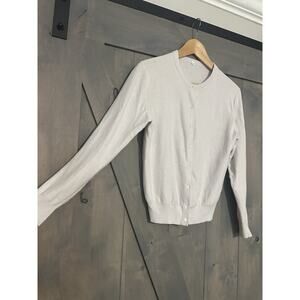 MUJI Labo Women M Cotton Silk Cardigan Ribbed Knit Old Money Academia Preppy